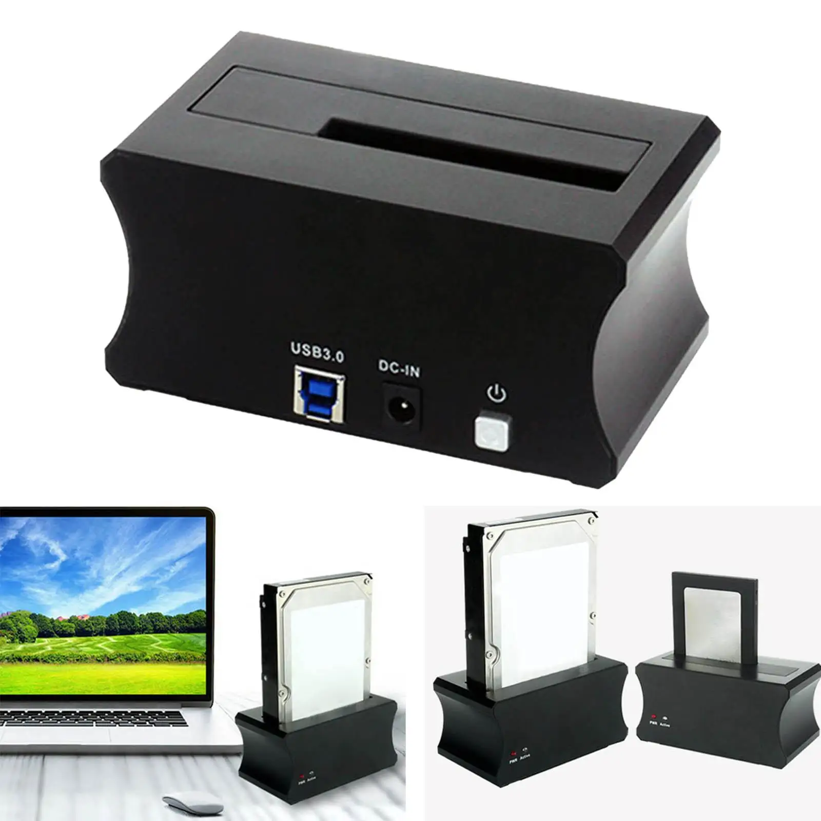 

Док-станция для внешних жестких дисков с USB 3,0 на SATA, алюминиевая док-станция для жестких дисков 2,5 дюйма или 3,5 дюйма HDD/SSD, чехол для жестких ди...