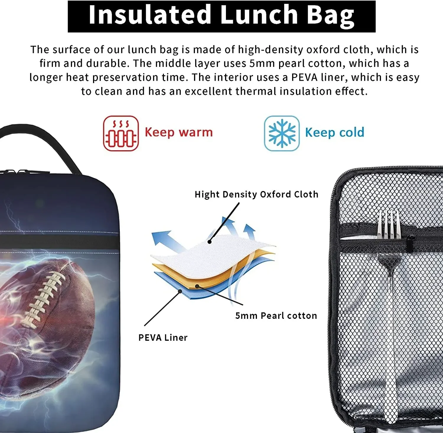 Футбольный Ланч-бокс с изолированным термоохладителем мужские тоуты для работы