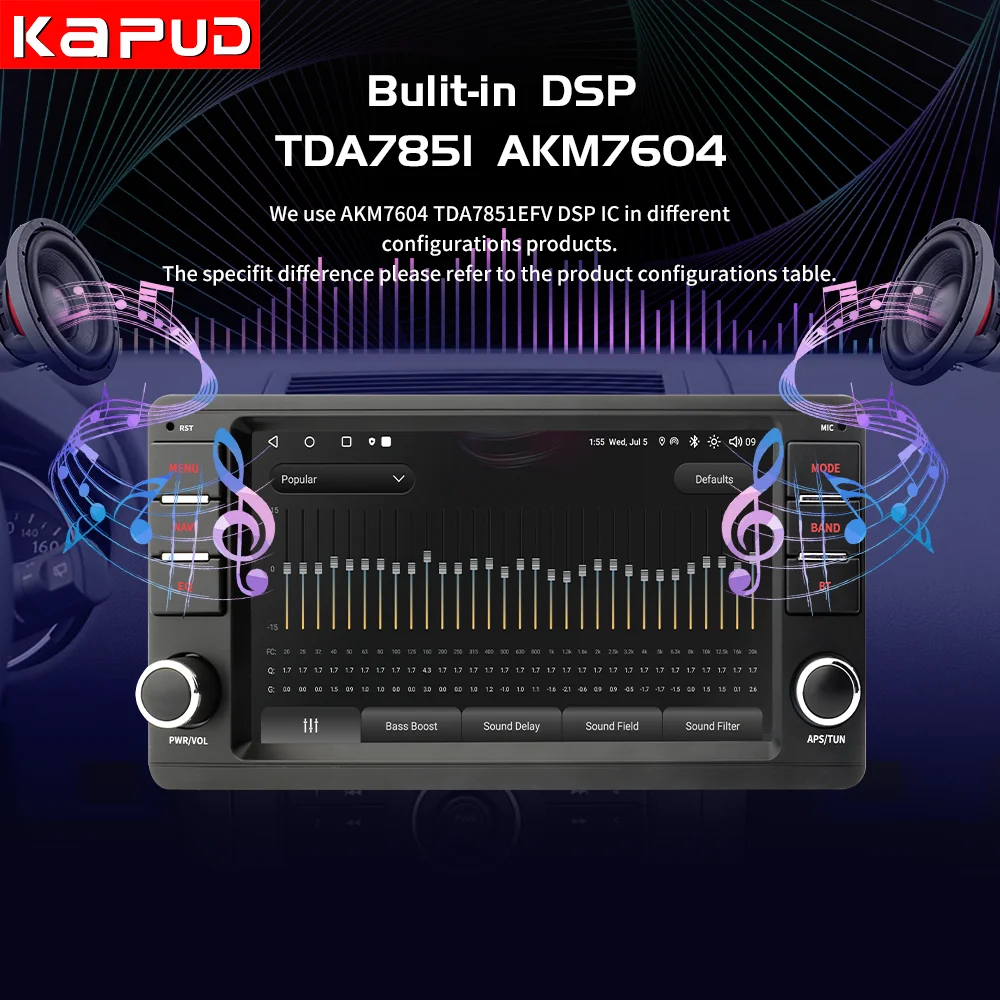 Kapud 7 &quotAndroid 14 2 Din автомобильный мультимедийный плеер для Mitsubish Universal Outlander ASX Pajero