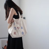 2022 large capacity brand canvas simple letter printing versatile western style high quality texture women shoulder tote handbag