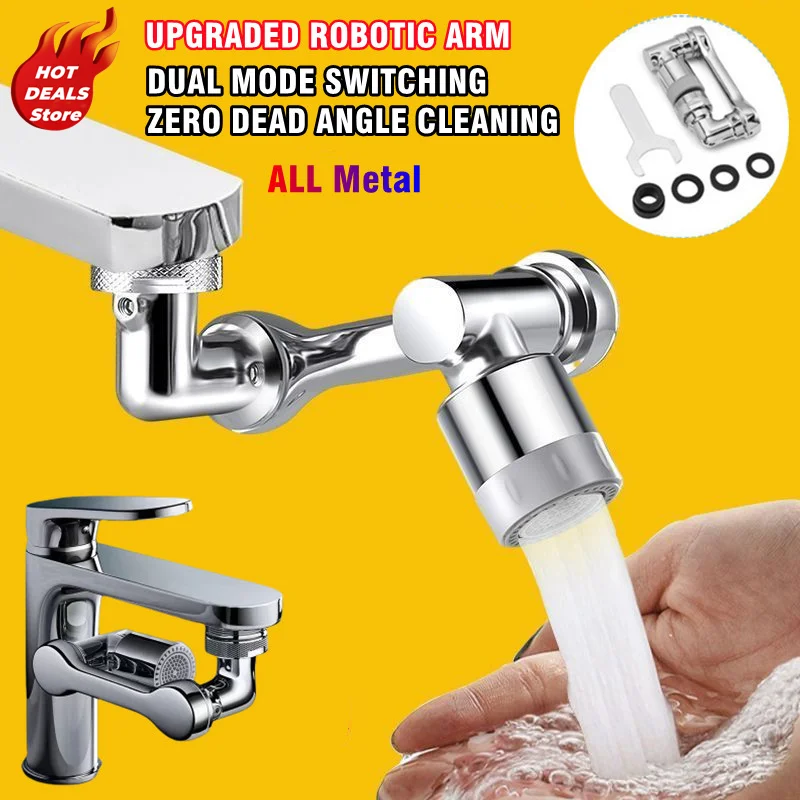 All Metal 1080° Universal Swivel Faucet Sprayer Head for Faucet Extender Aerator Bubbler Nozzle Kitchen Tap Washbasin Robot Arm