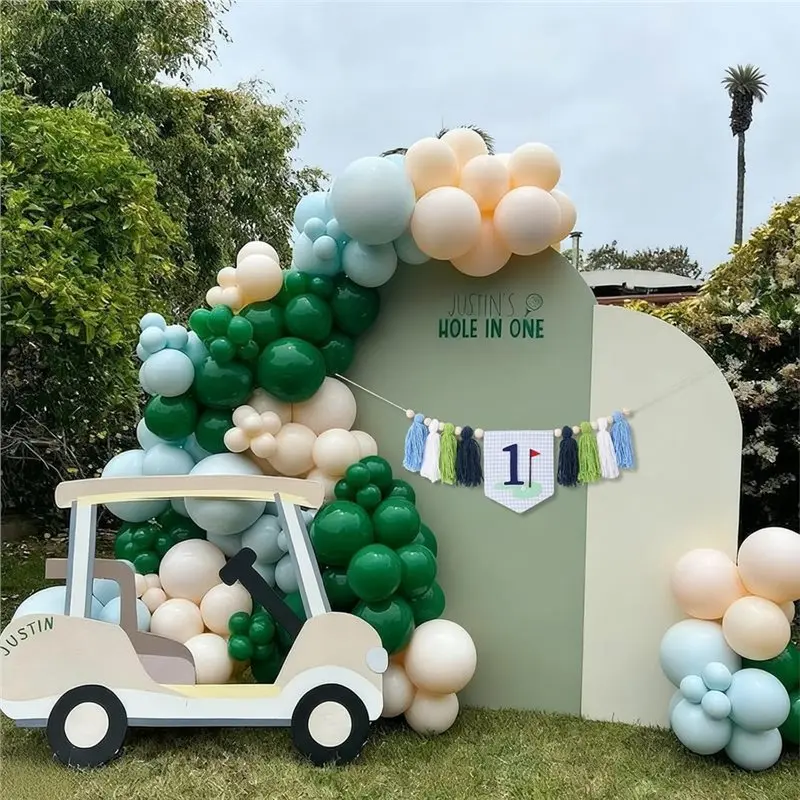 Фото Баннер для стульчика для кормления ABKY-Golf на первый день рождения - один баннер для стульчика и украшения в виде конуса для первого дня рождения №4