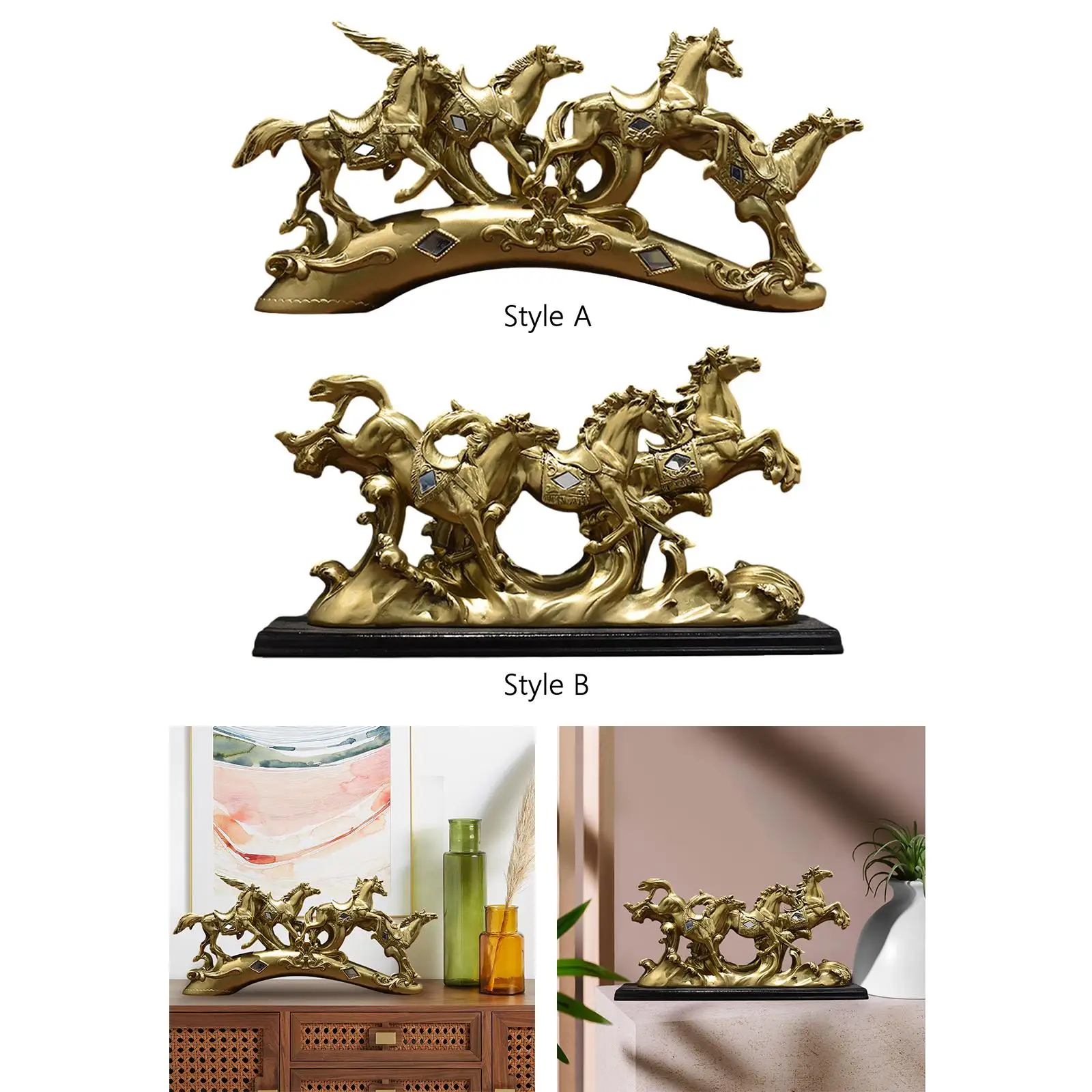 

Galloping Horse Statue Sculpture Horse Ornament for Bookcase Tabletop Decor
