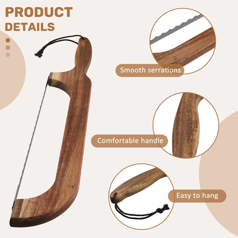 Нож для хлеба деревянный нож с луком домашнего зубчатый 16 5 дюйма резки