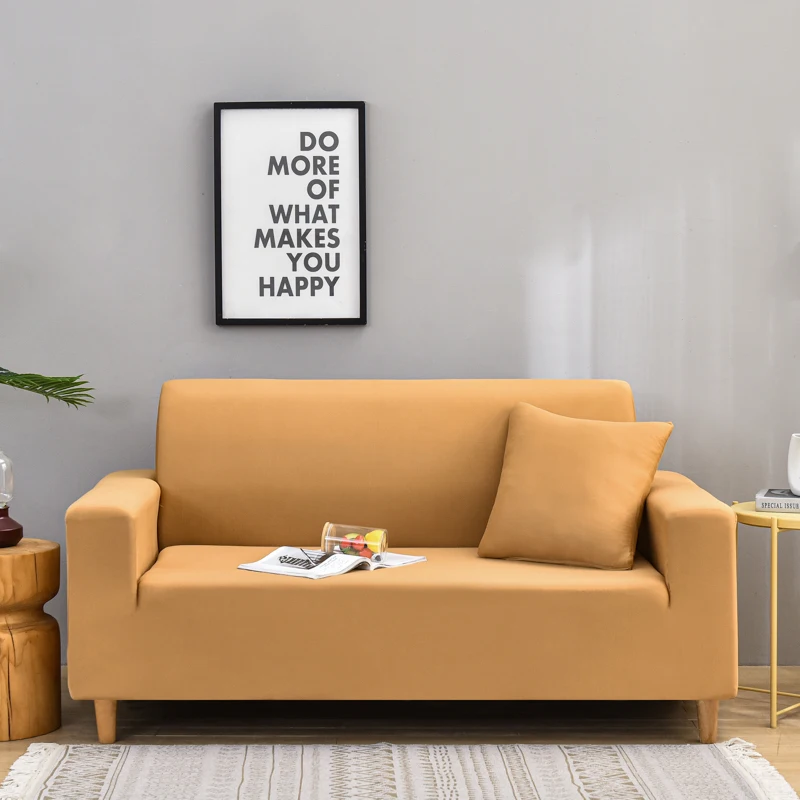 

Pajenila Elastic Soild Sofa Cover for Living Room 1/2/3/4 Seater Stretch Sectional Corner Slipcover Grey Brown Red Yellow ZL255