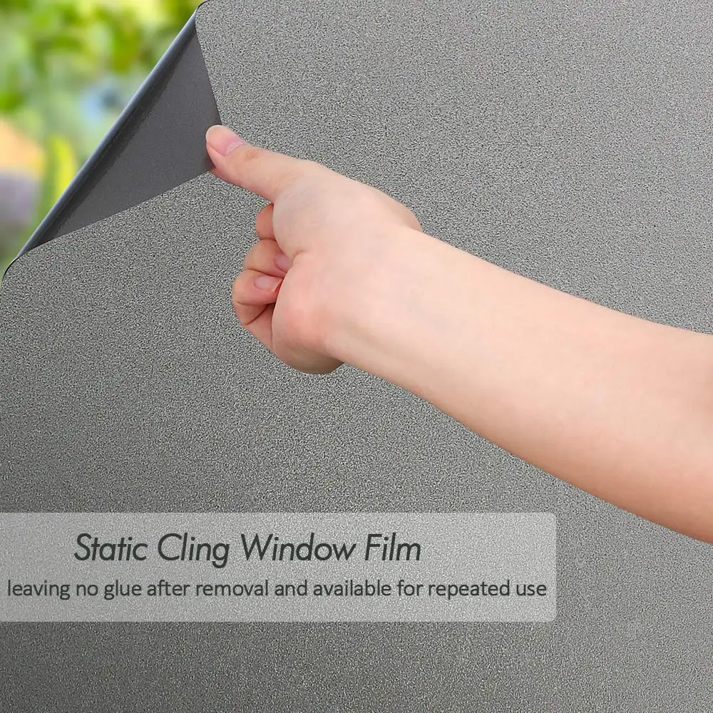 

WXSHSH Black Matte Privacy Window Film Static Cling Sun Blocking Heat Insulation Glass Stickers Vinyl Home Decor Window Tint