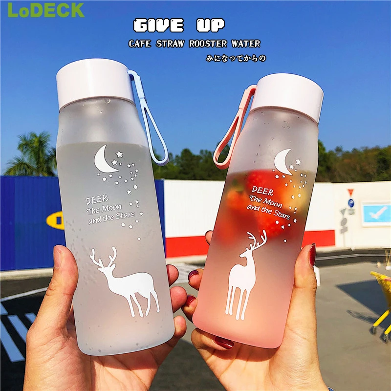

Girl Travel Outdoor Biking Tumbler 560ml Portable Water Bottle Plastic Sports Drinking Cup Leakproof Drop-Proof Cute Cartoon Mug