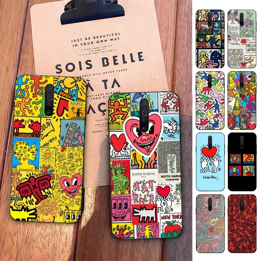 

K-Keiths-Haring-Works-Colorful-Print Phone Case For Redmi 5 6 7 8 9 10 plus pro 6 7 8 9 A GO K20 K30 K40 pro plus F3 Fundas