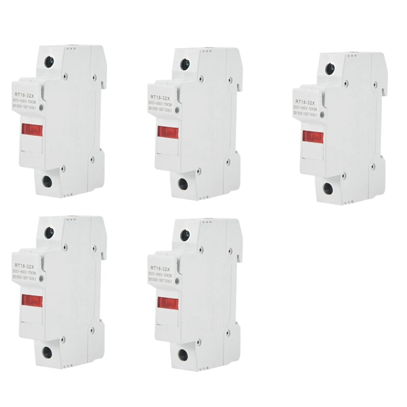 5X RT18-32X AC 380 В 32 А 1 полюс 10X38 мм основание держателя предохранителя для монтажа на