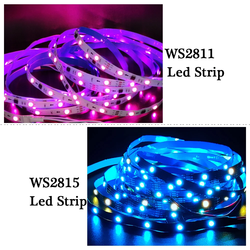 Светодиодная ленсветильник WS2812B WS2815 WS2811 WS2813 RGB индивидуально Адресуемая 30/60/144