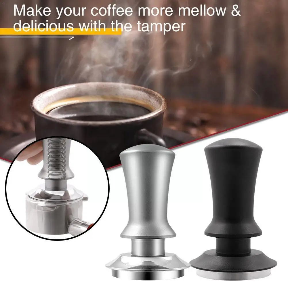 

Регулируемая глубина темпера для кофе 58 мм со шкалой 30 фунтов основание с пружинами эспрессо стандартная сталь калиброванная плоская P5w1