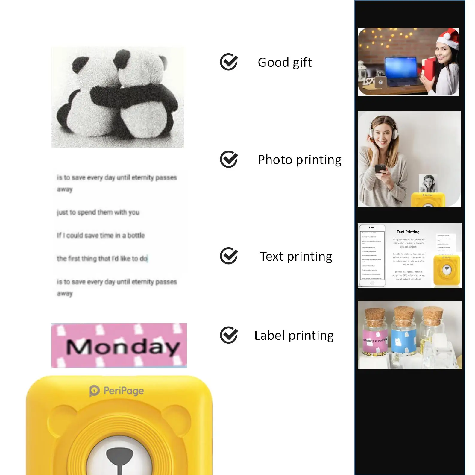 PeriPage 304 DPI карманный мини-принтер с Bluetooth для фотографий беспроводной переносной