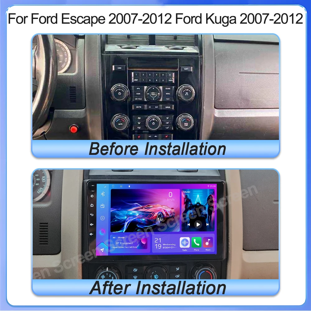 Фото Автомобильное радио Android 15 для Ford Escape 2007-2012 Ford Kuga 2007-2012 для Mazda Tribute 2007-2012 Bluetooth Mirror Link WIFI RDS 5G №2