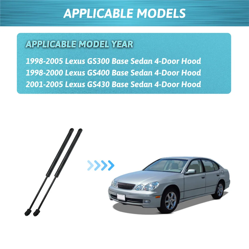 Фото Для Lexus GS300 GS400 GS430 1998-2005: 2 шт. газовых упоров капота, передние амортизаторы для подъема капота №3