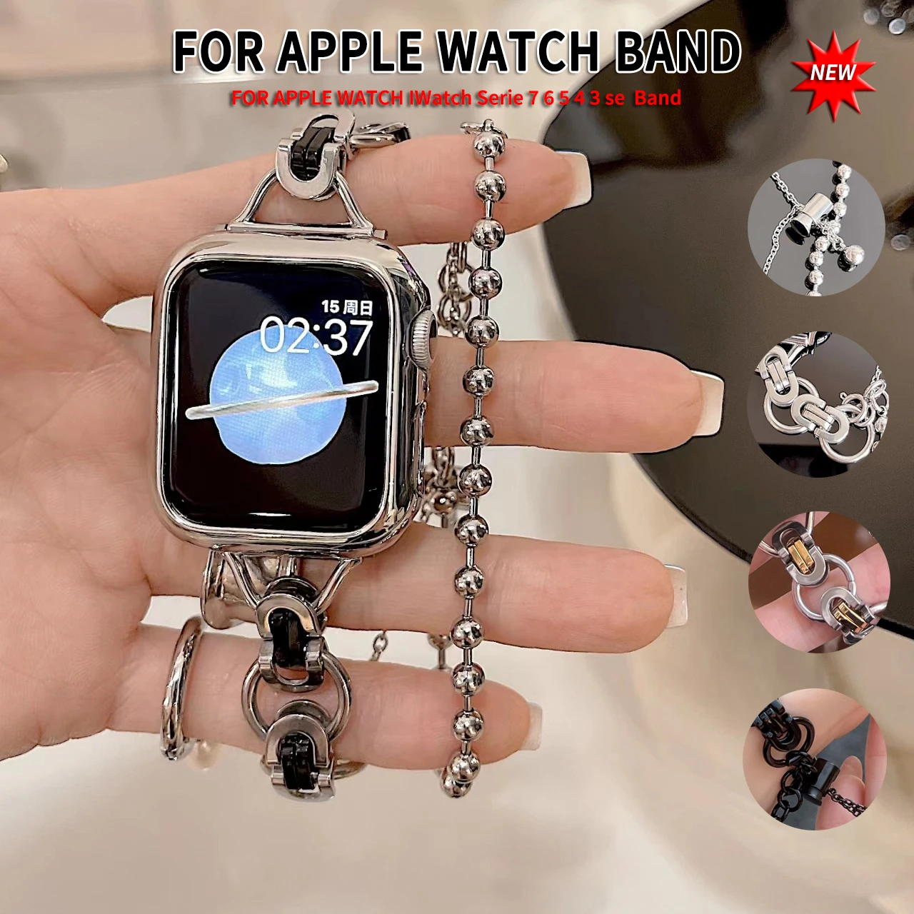 

Ремешок металлический для Apple Watch Band 38 мм 40 мм 42 мм 43 мм 44 мм 45 мм