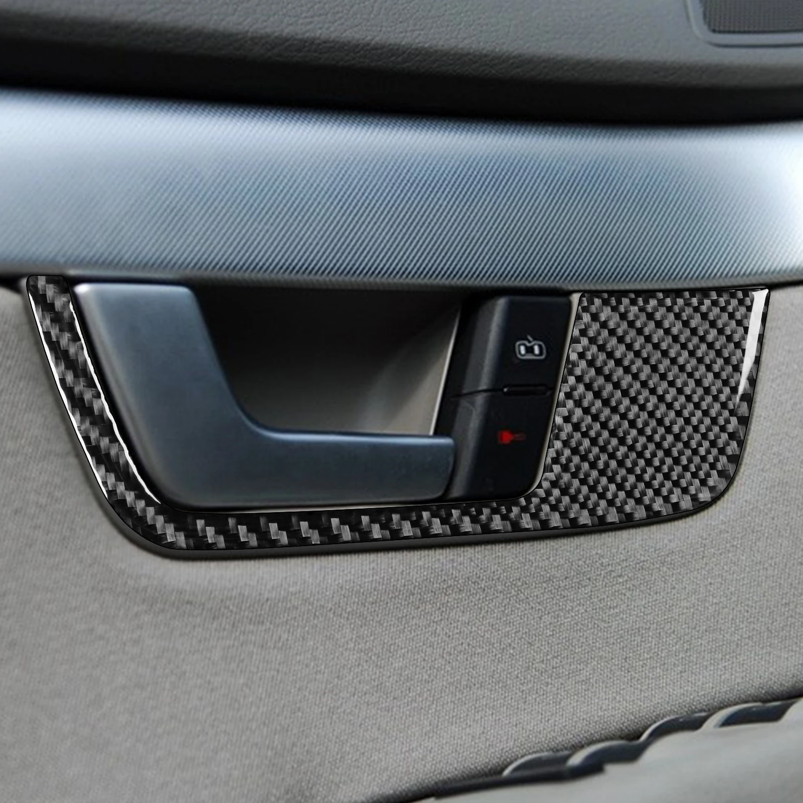 Фото Для Audi A4 S4 B7 2005-2008: накладка на панель переключателей дверных ручек из углеродного волокна, модифицированная крышка, аксессуары для декора интерьера автомобиля, наклейка №2