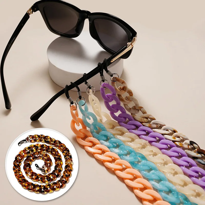 Цветные акриловые цепочки для солнцезащитных очков женщин модные чтения