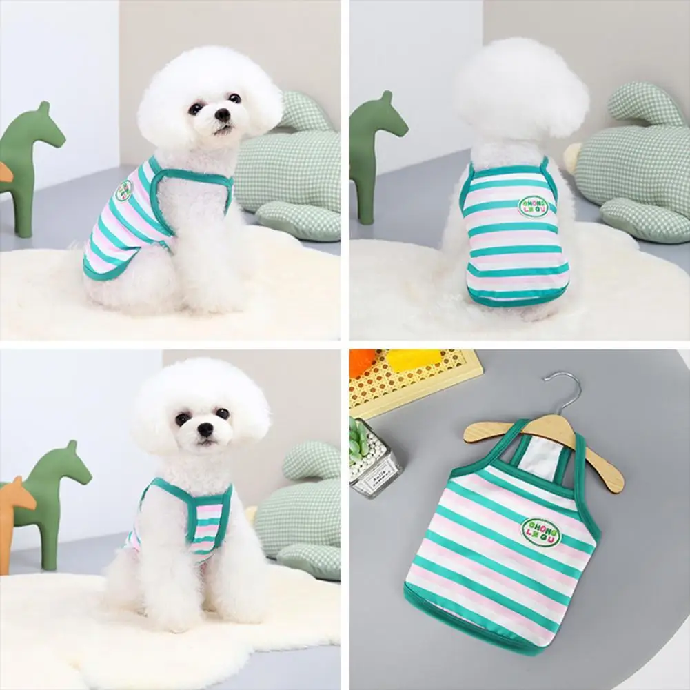 

Compact Beautiful Embroidered Stripes Dog Clothes Universal Pet Clothing Breathable for Puppy
