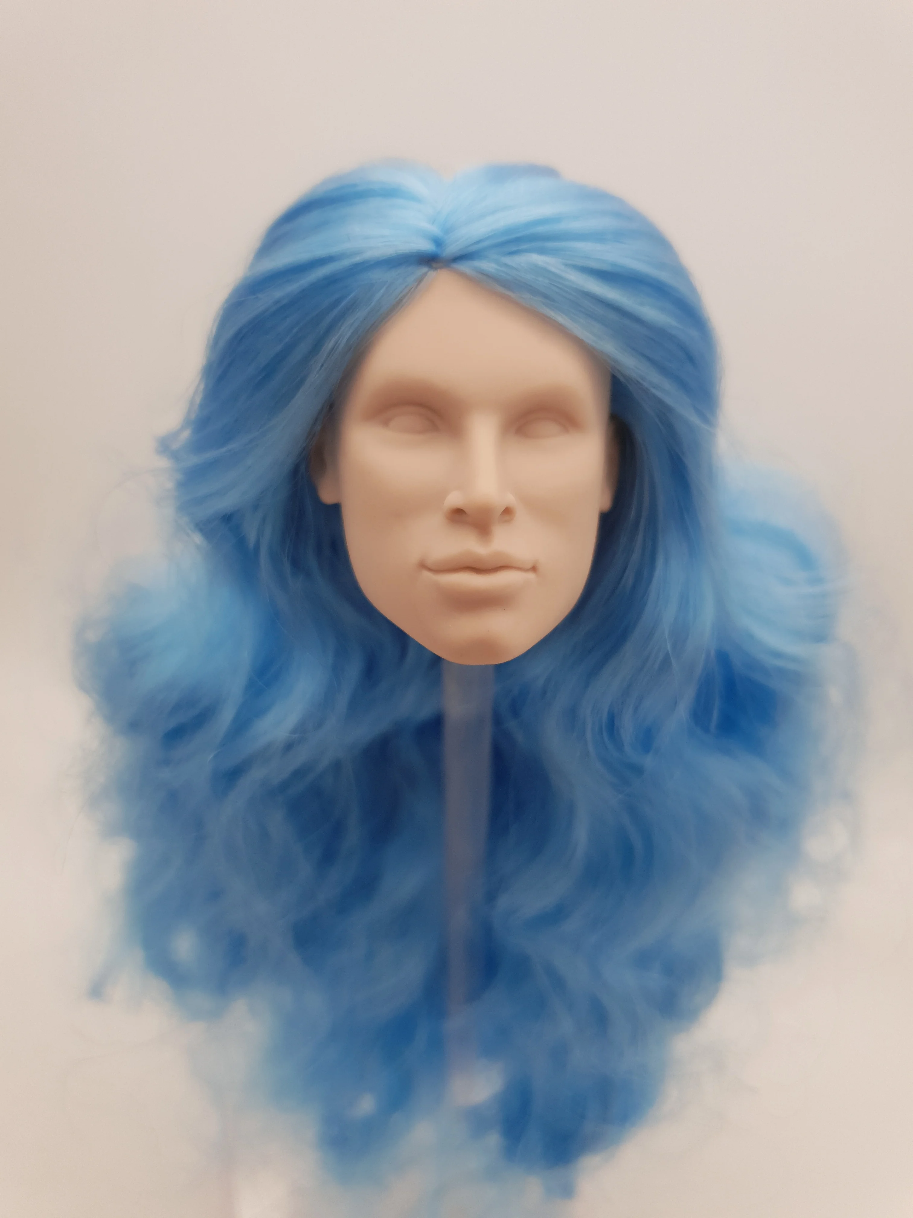 Infusion Blue Hair Reroot Japan Skin 1/6 Scale Integrity Male Nigel North Unpainted Doll Head