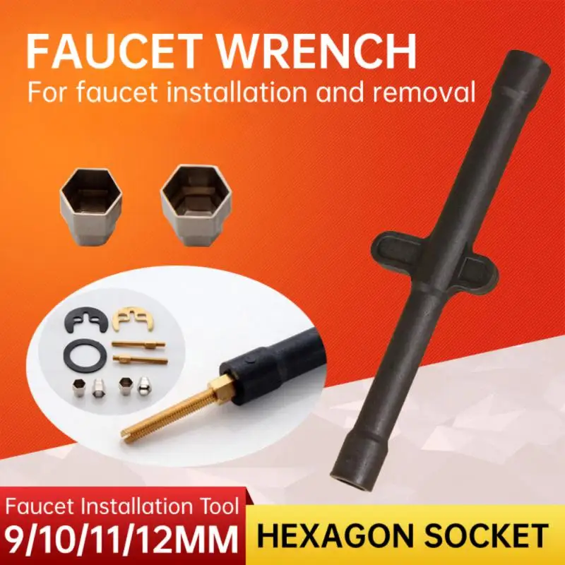 

Faucet Socket Wrench 9/10/11/12mm Tap Faucet Fixing Fitting Kit Bolt Washer Wrench Plate Hexagonal Wrench For Repairing Faucets