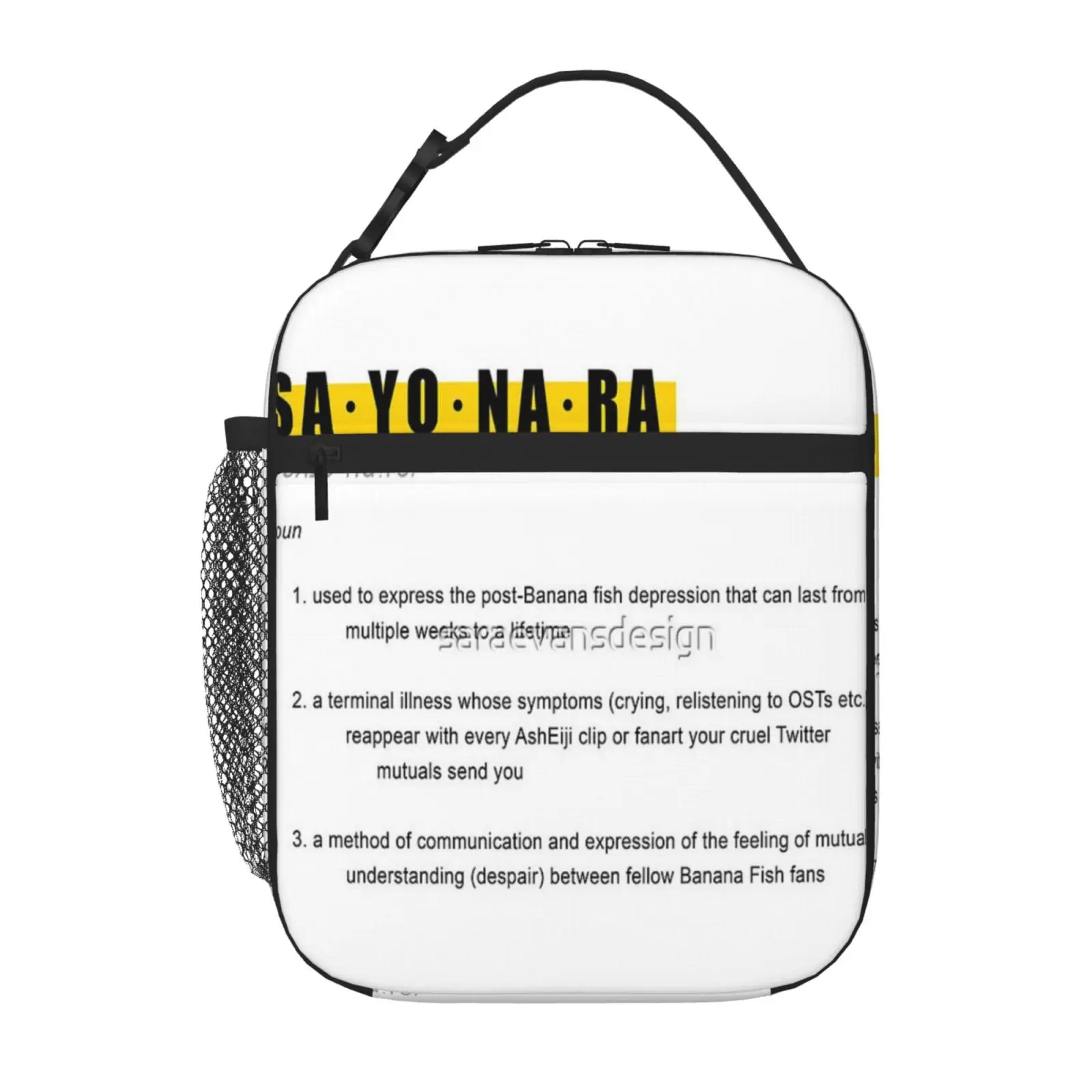 

Banana Fish SAYONARA Definition Design Thermal Cooler Bag Thermal Cooler Bag Lunchbox Thermal Bag For Food Kid'S Lunch Box