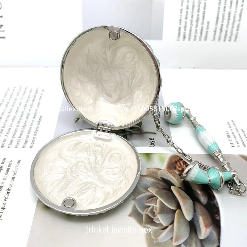 New Bejeweled Enameled Trinket Box/Figurine With Rhinestones- Vintage Telephone