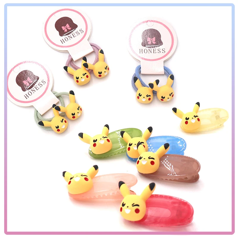 

Pokémon Children's hairpin Pikachu bangs clip Japanese Kawaii hair tie girl headdress cute student anime kids toy gift for girls