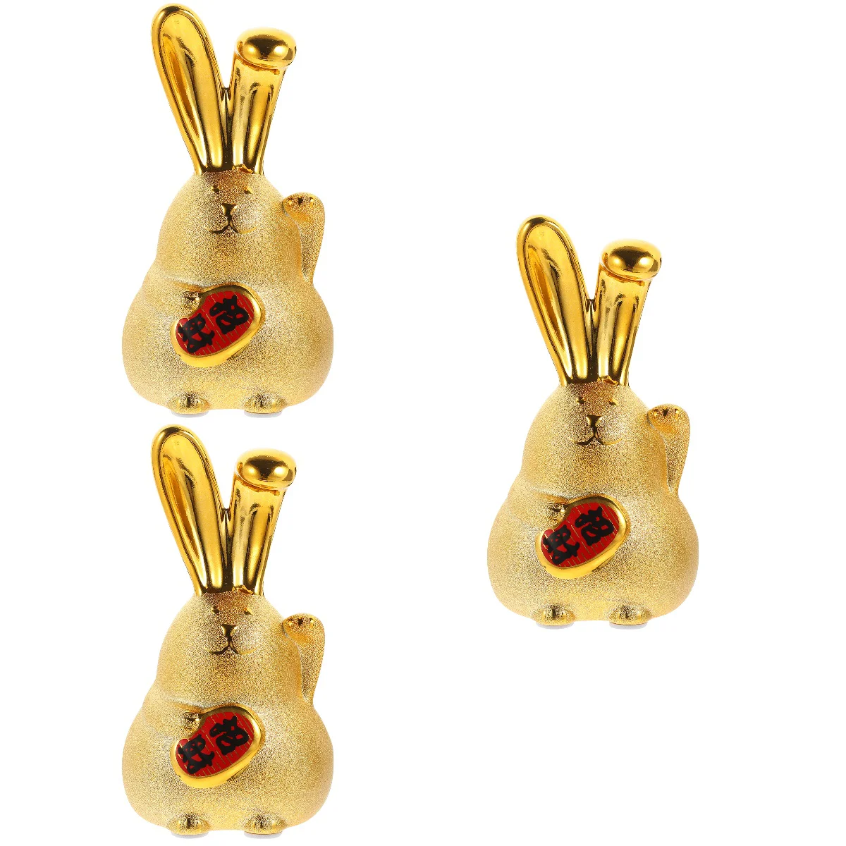 

3pcs Zodiac Rabbit Shaped Piggy Bank Decorative Bank Zodiac Container Gift