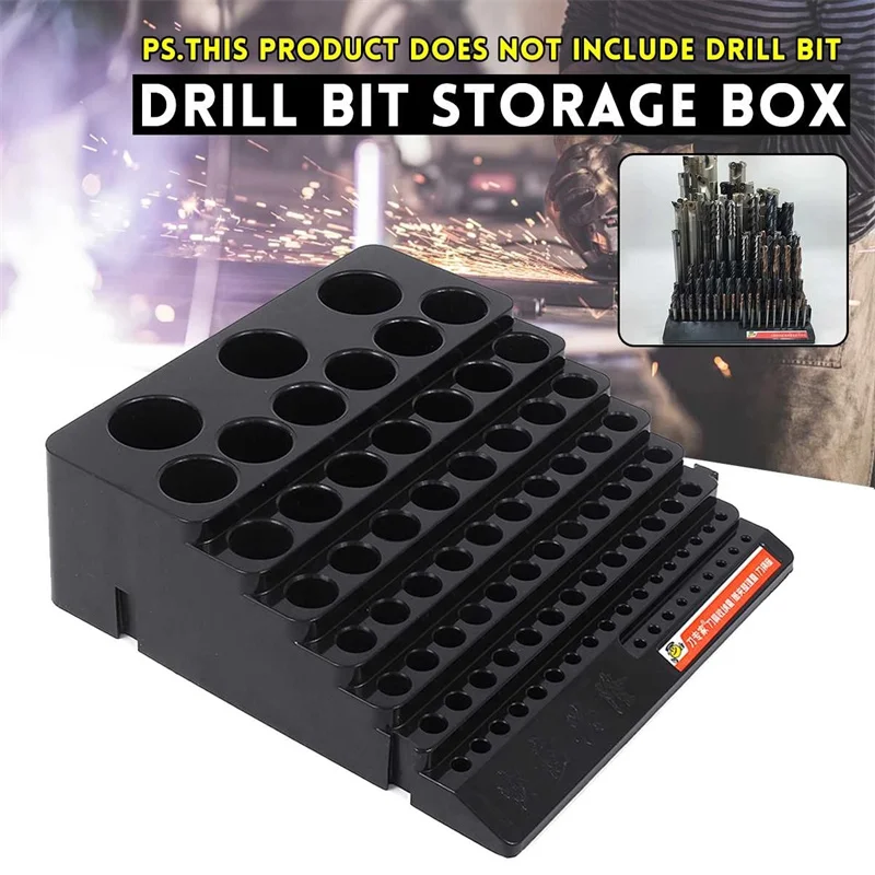 

85 Holes Drill Bit Storage Box ABS Milling Cutter Reamer Organizer Desktop Portable Drill Bit Holder Tools Storage Accessories