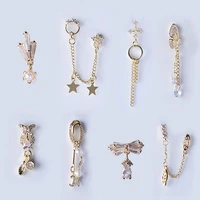 luxury zircon crystal nails alloy art decorations fashion chains tassel jewelry ornaments 3d gems nails art decoration
