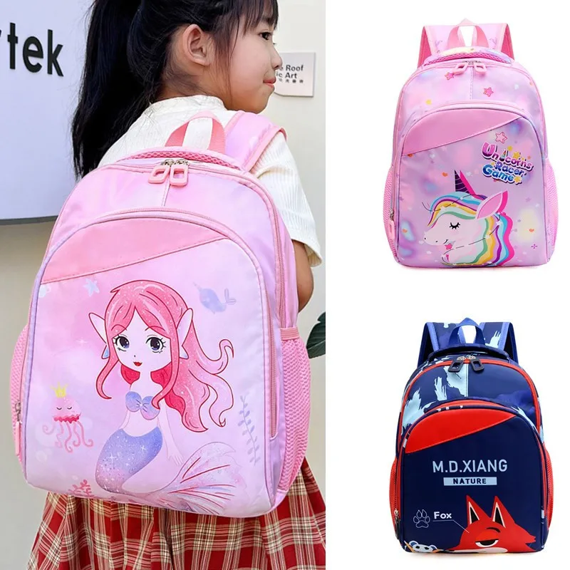 New Children's School Bag Cartoon Cute Fashion Unicorn Mermaid Lightweight Waterproof Backpacks for Kindergarten Boys and Girls
