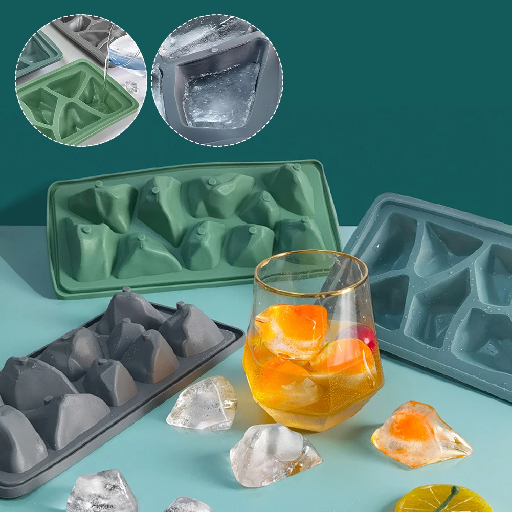 

10 hole Stone Silicone Ice Tray Mold Household Irregular Food Grade Ice Cube Tray Mold DIY Ice Maker Ice Cube Tray Kitchen Tool