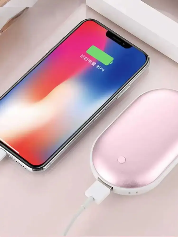 Портативная мини-грелка для рук 2 в 1 перезаряжаемая от USB 5000 мАч карманный