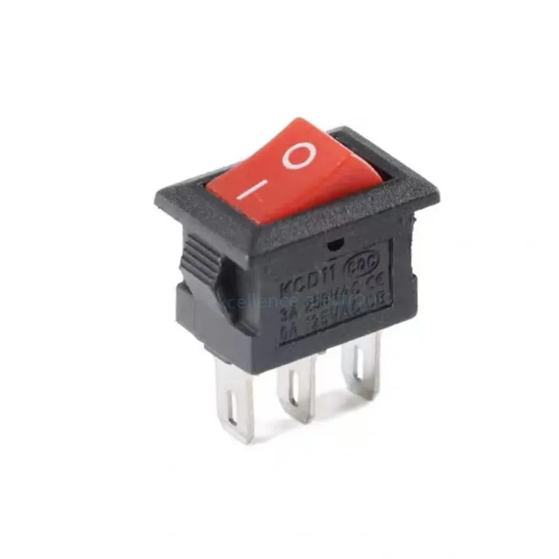 Фото 10 шт./лот KCD11 2Pin/3Pin 10x15 мм мини кулисный переключатель SPST 3A 250V AC оснастка вкл/выкл лодка кнопочный переключатель черный красный белый №4