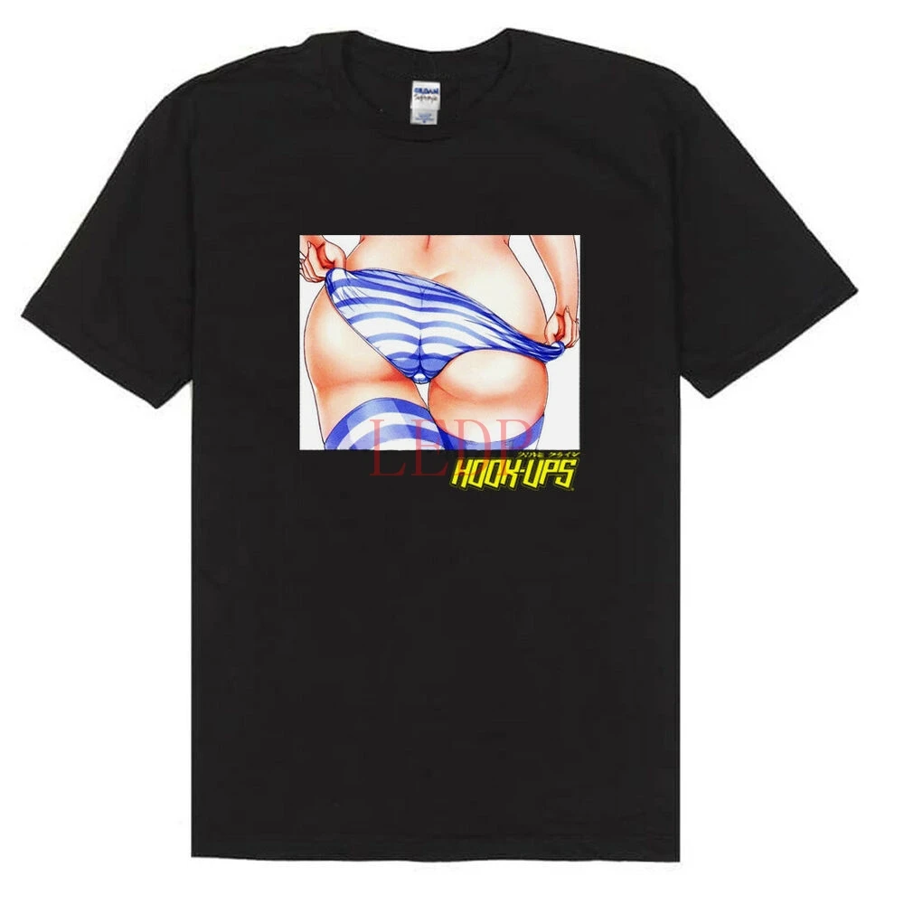 

Vintage Hook-Ups Skateboard bikini sexy hentai black T shirt