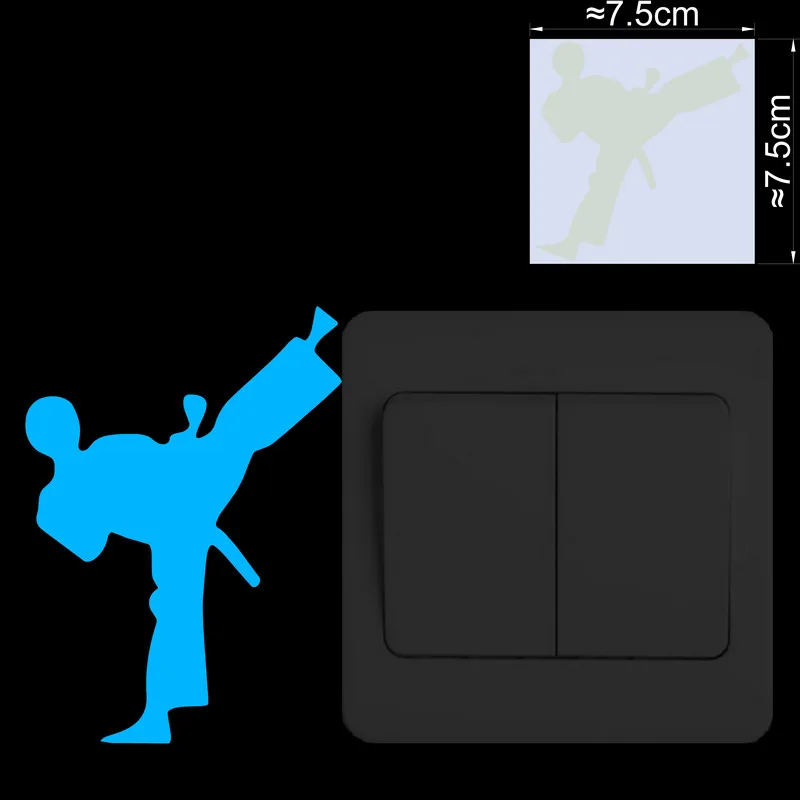 

Настенный выключатель светящийся стикер карате Тхэквондо/Йога позы/ритмические гимнасты/Порционный танцевальный мальчик/Спортивное сердце/чарлидинг горячие сексуальные девушки
