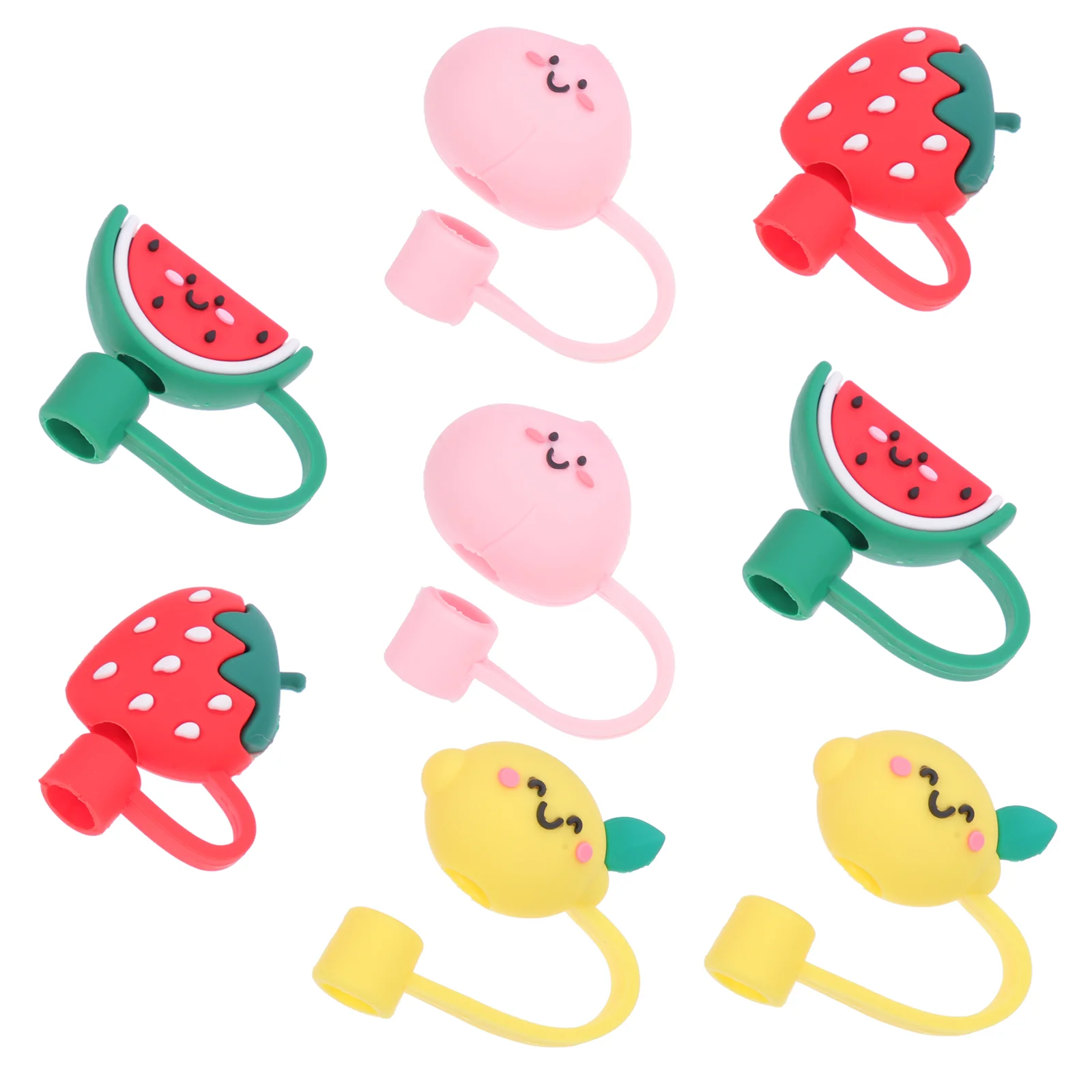 

8pcs Kids Use Silicone Straw End Cover Ornamental Durable Straw Covers Caps Silicone Straw Protector