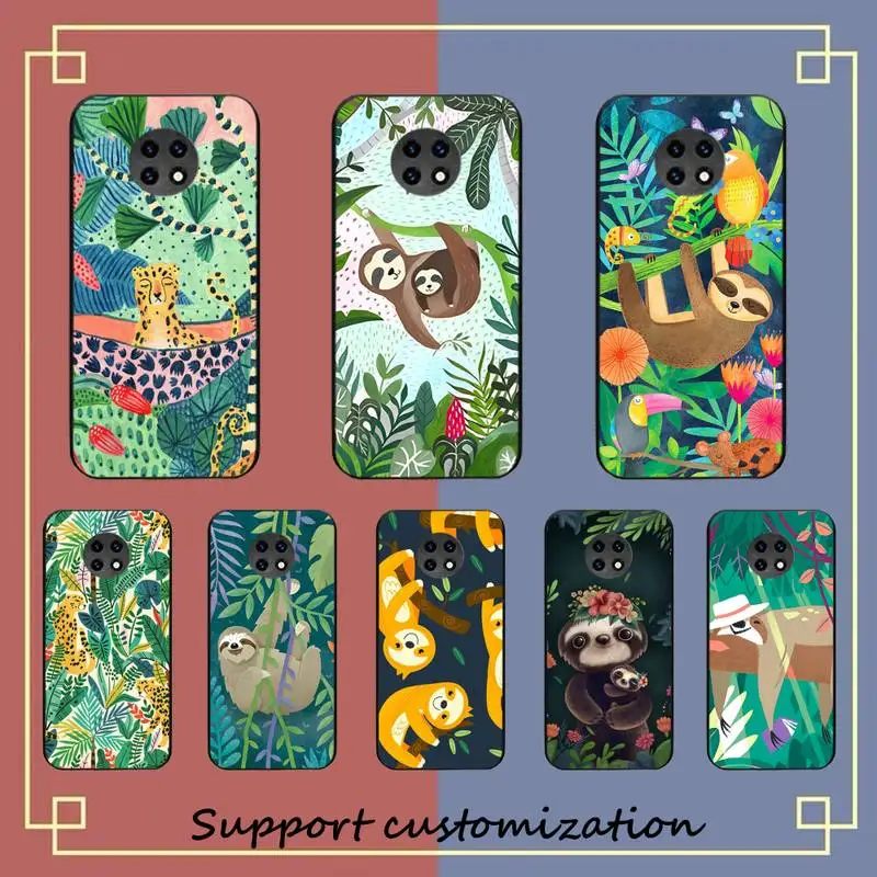 

RuiCaiCa Cute Cartoon Sloth Leopard Phone Case For Xiaomi Redmi Note 8A 7 5 Note 8pro 8T 9Pro TPU Coque for note 6pro Funda Capa