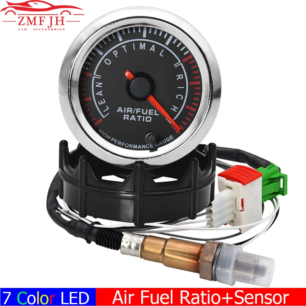 

7 Color LED AFR Meter Pod 20:1-10:1 52mm Air Fuel Ratio Gauge Narrowband Oxygen Sensor 0258006028 for Gasoline Racing Car 12V