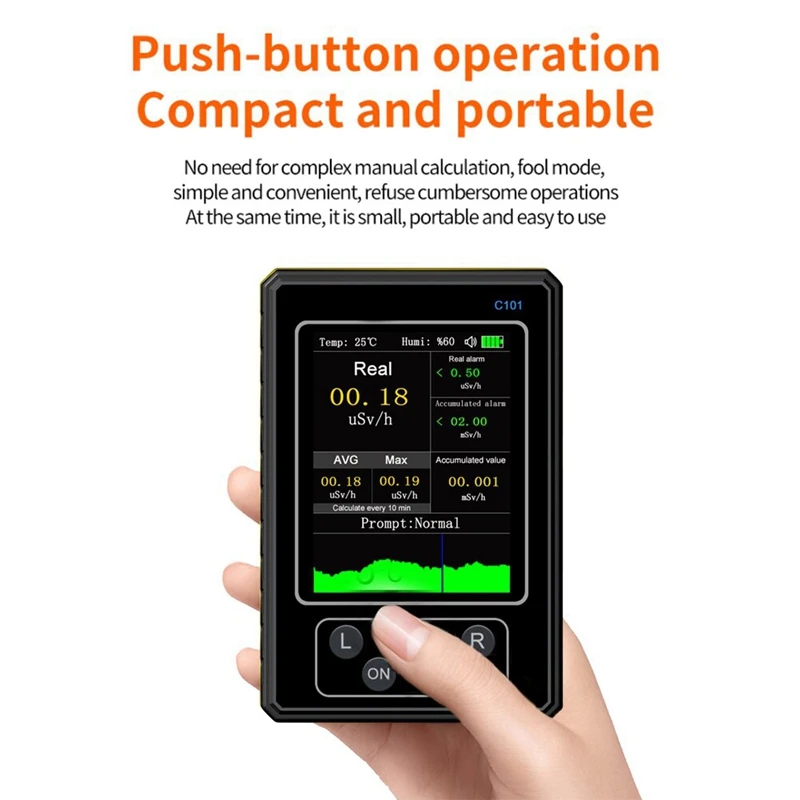 Счетчик Гейгера ручной дозиметр для измерения уровня Beta Gamma радиации с ЖК