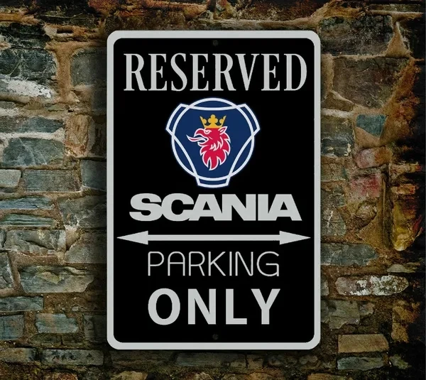 

Funny Vintage Reserved SCANIA Parking Only Tin Sign Retro Metal Sign Metal Poster Metal Decor Wall Sign Wall Poster Wall Decor
