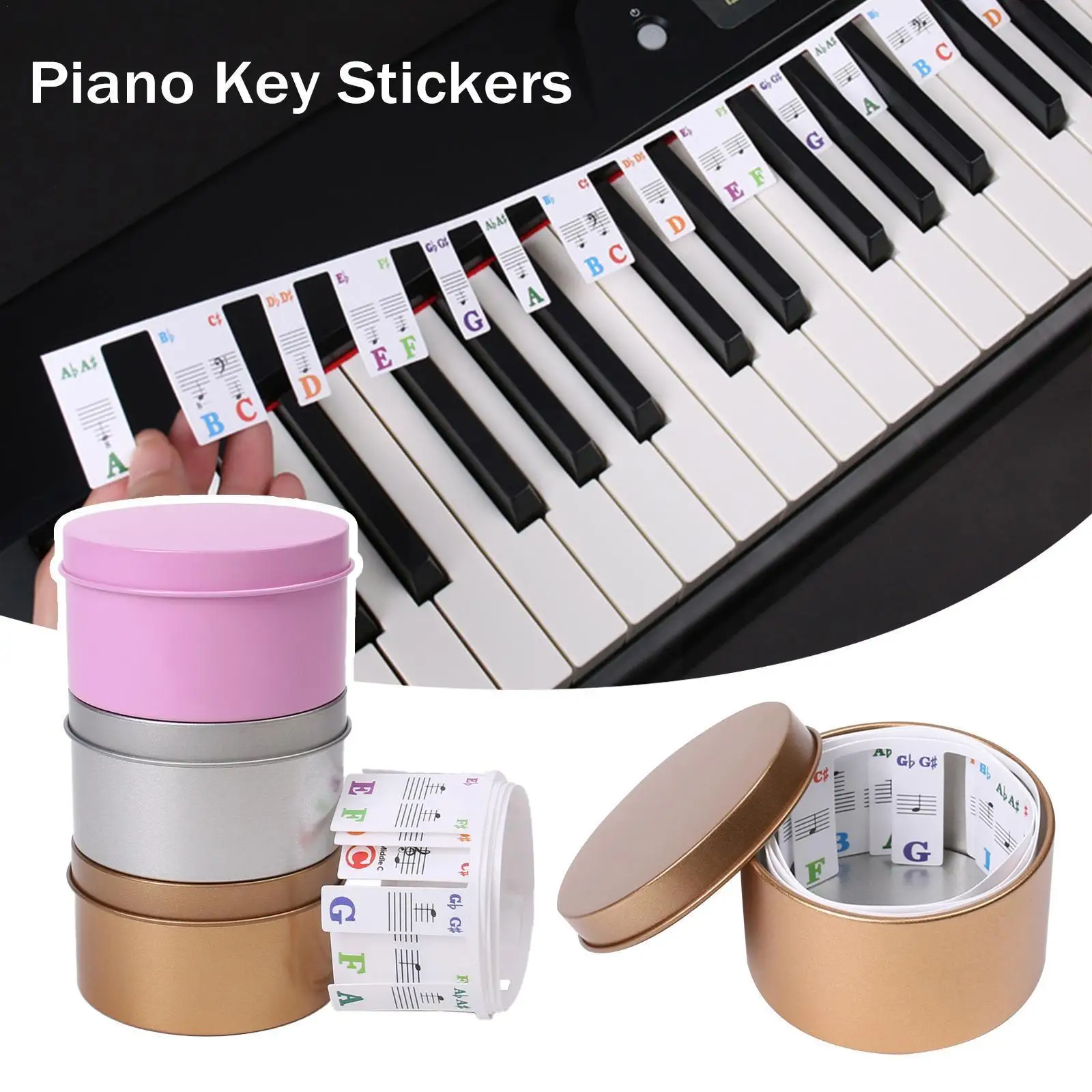 

88 Keys Stickers Universal Stave Rake Note Overlay Learning Marker Kids Piano Keyboard Sticker For Beginner Easy Install Q3J3