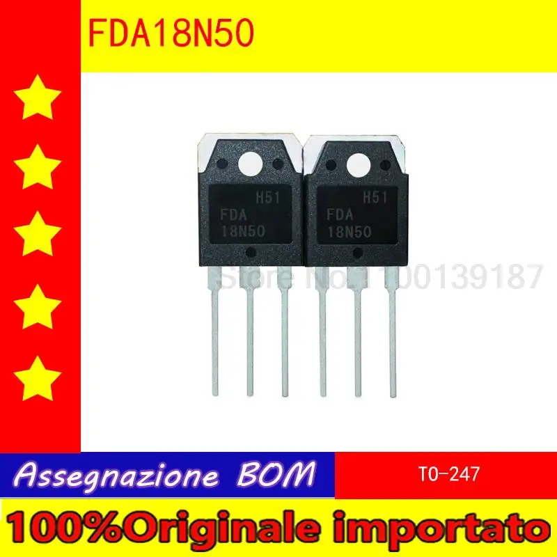 

100%Originale importato 10pcs/lot 18N50 FDA18N50 TO-3P field-effect transistor 18A MOS 500V