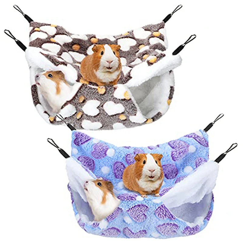 

Hot Sale 2 Pieces Guinea Pig Rat Hammock Guinea Pig Hamster Ferret Hanging Hammock Toys Bed For Small Animals Chinchilla