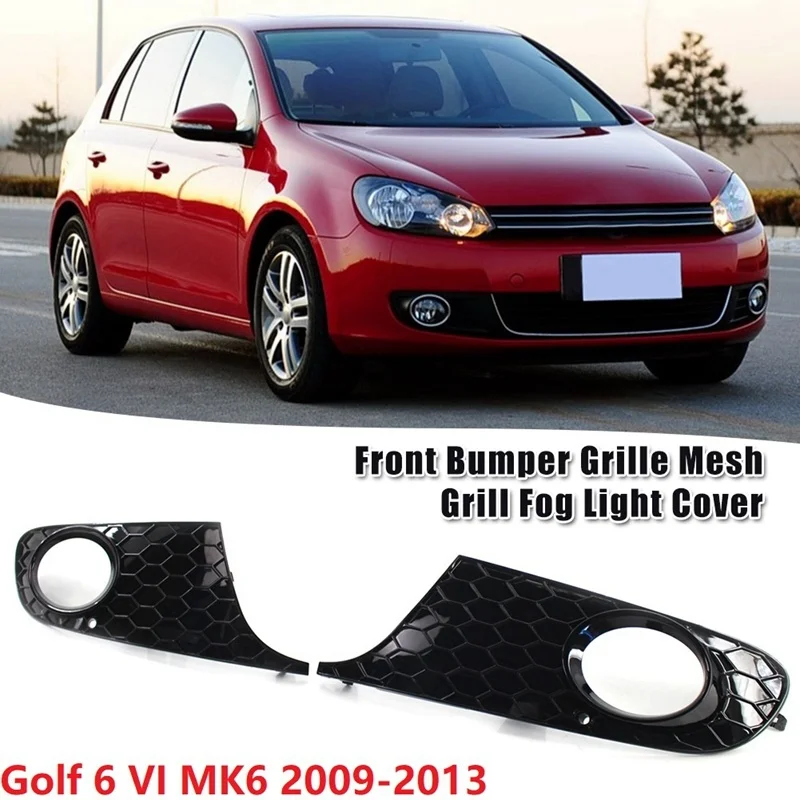 

Pair Front Bumper Fog Lights Cover Fog Lamp Grilles for Golf 6 VI MK6 2009-2013 5K0853665 5K0853666