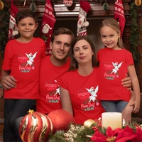disney tinker bell christmas holiday cheer family t shirt women red aesthetic clothes mom and daughter matching outfits kids top