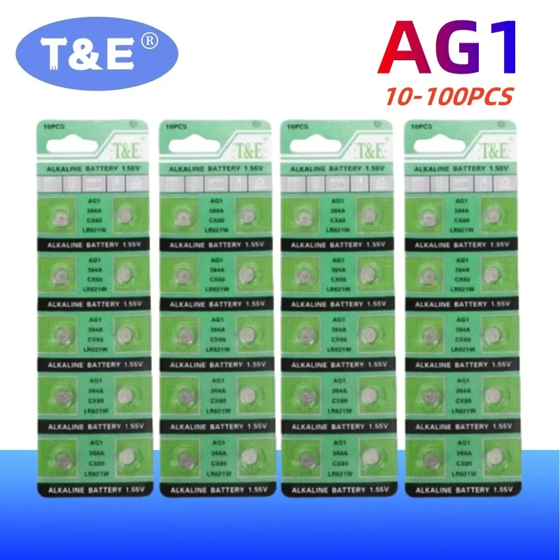 Фото 10-100 шт. аккумулятор AG1 LR621 364 164 531 SR621 SR621SW SR60 CX60 1,5 В, аккумуляторы-монеты для часов, игрушек, пультов дистанционного управления №1