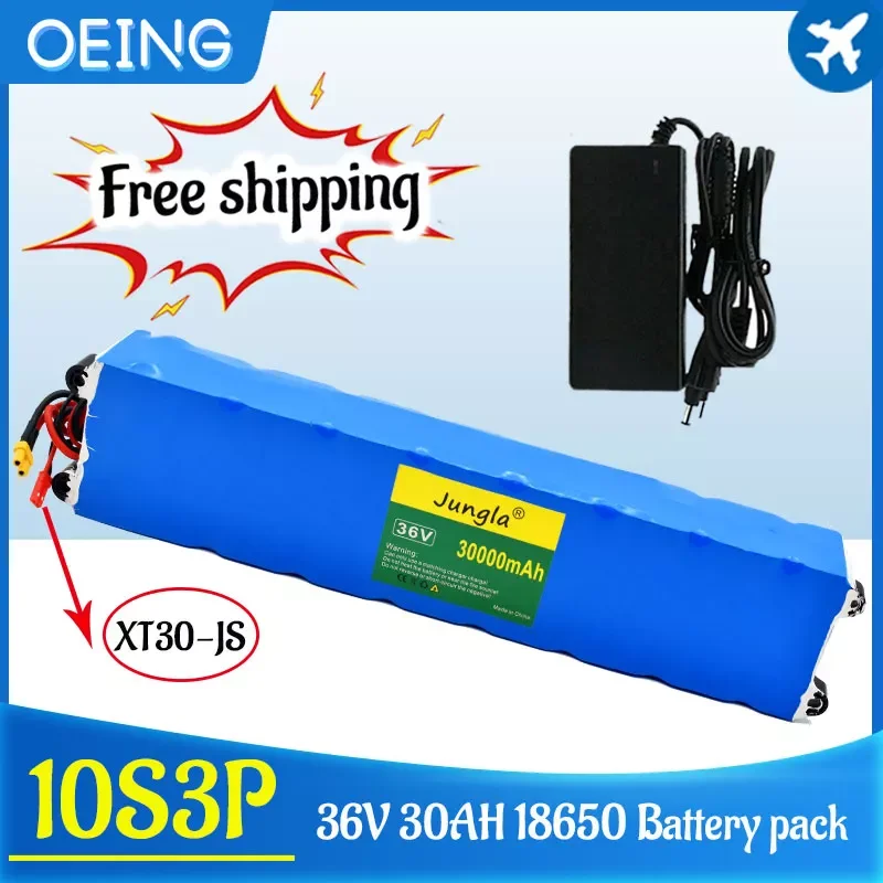 

2023New 36V 30Ah 18650 lithium battery pack 10S3P 42000mah 500W Same port 42V Electric rollers M365 ebike Power battery with BMS