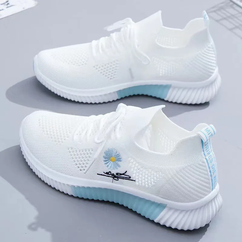 Sports Shoes Women's Soft Sole Breathable Mesh Casual Shoes Women's Fashion Sports Shoes Thick Sole Women's Vulcanized Shoes