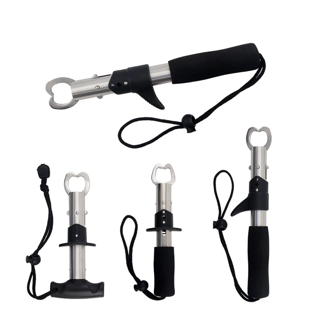 

Control Fish Clamp Device Lures Stainless Steel Fishing Lip Grip Holder Grabber Pliers with Weight Scale Ruler Tool Tackle